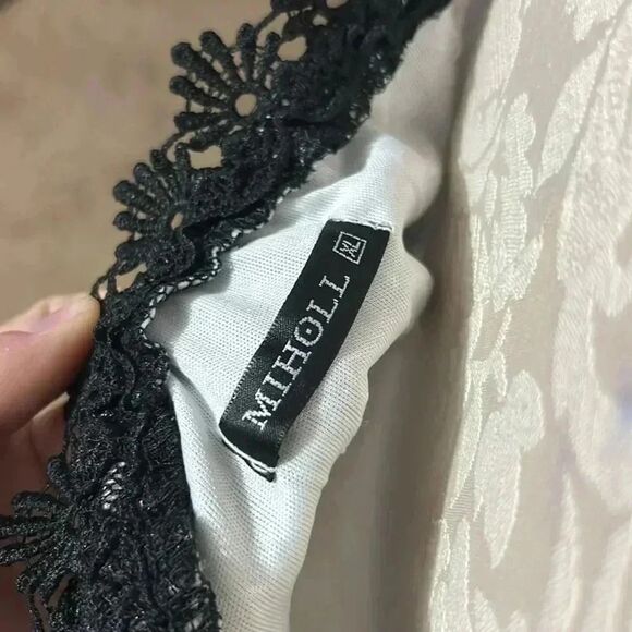 MIHOLL Women's Off Shoulder Lace Shift Loose Mini Dress size xl - Picture 3 of 6